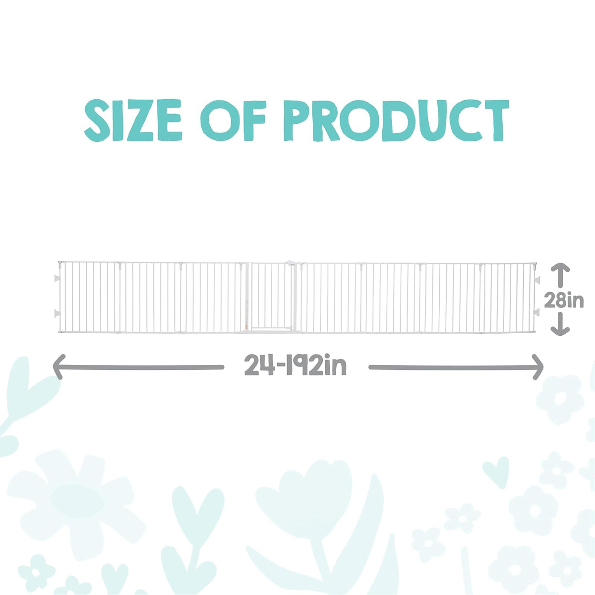 Regalo 192-Inch Super Wide ajustable Baby Gate and Play Yard, 4 en 1, kit de bonificación, incluye 4 paquetes de soportes de pared