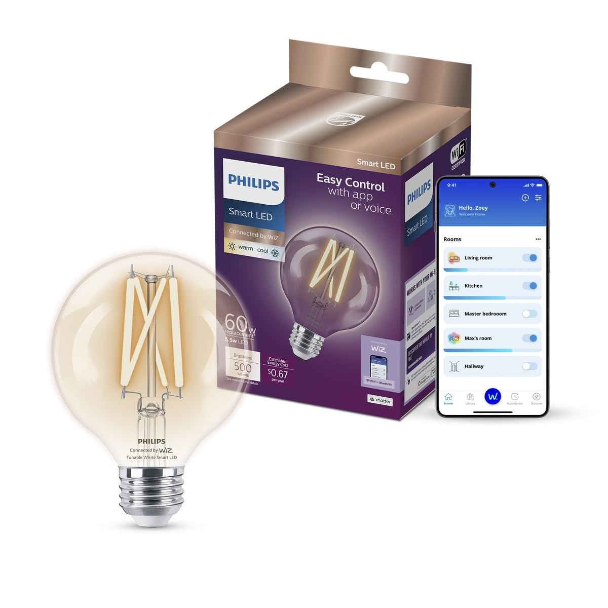 Philips Smart Connected by WiZ Foco ST19 5.5W Dimeable | Luz Cálida a Fría