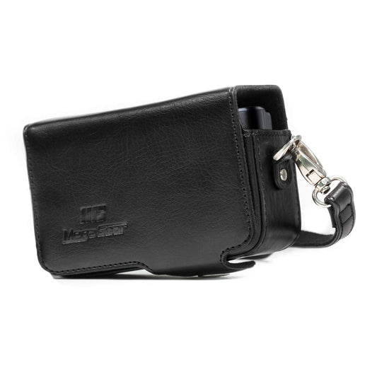 MegaGear MG1509 Estuche de Cuero, con Correa Compatible con Canon PowerShot SX740 HS, SX730 HS - Negro