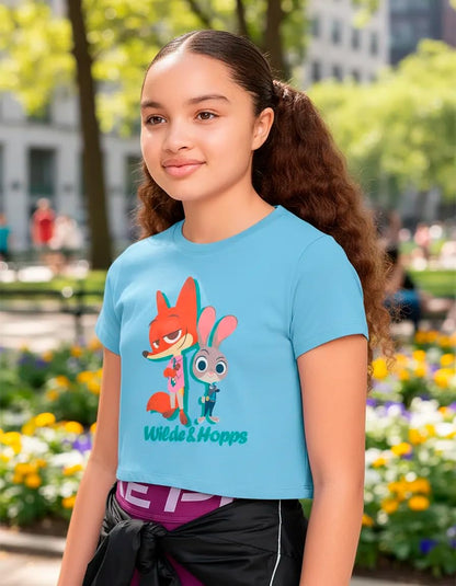 Zootopia Hopps y Wilde Playera Casual para Niñas Fit Regular 6