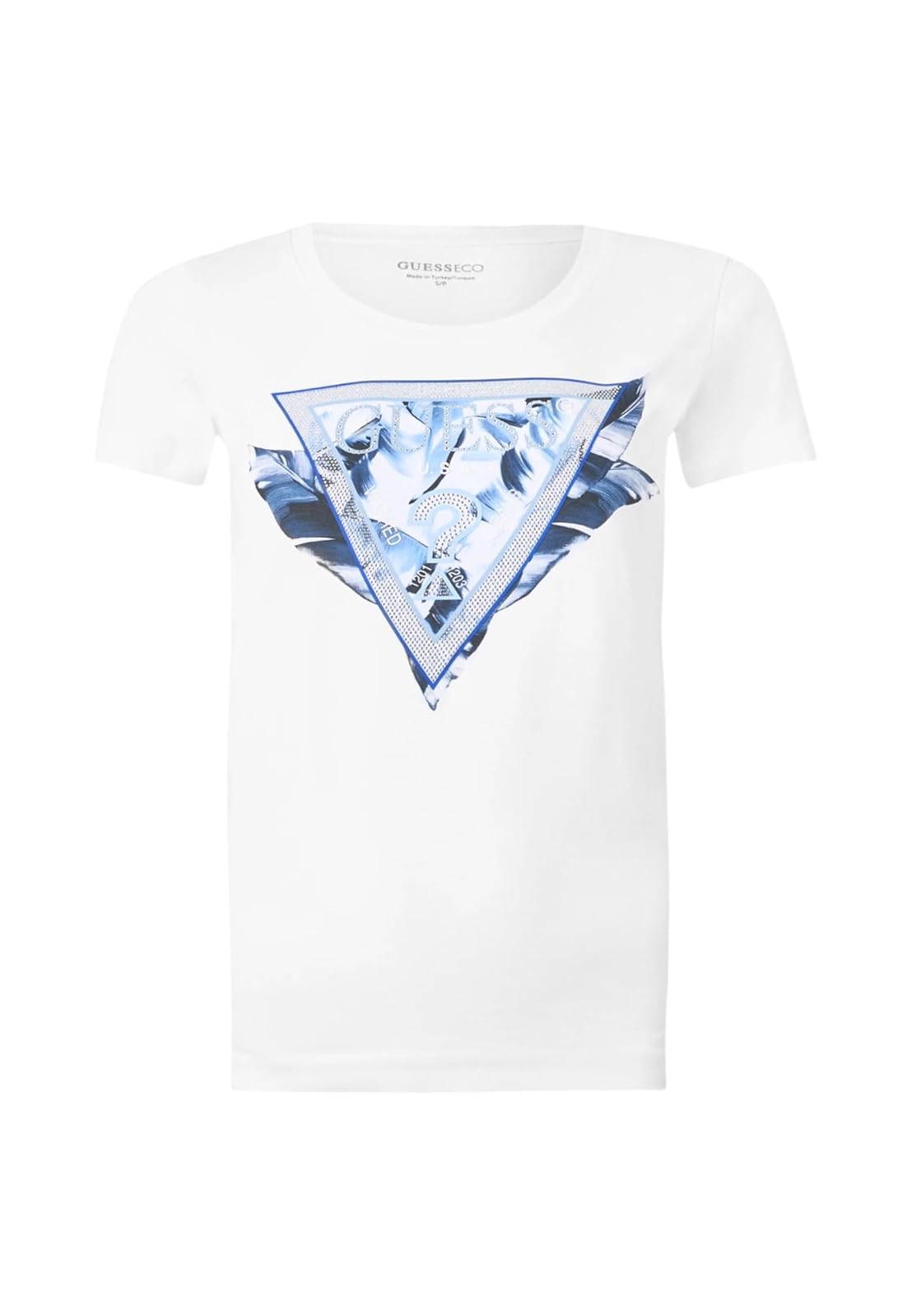 Playera de Manga Corta Cuello Redondo con triángulo de Plumas