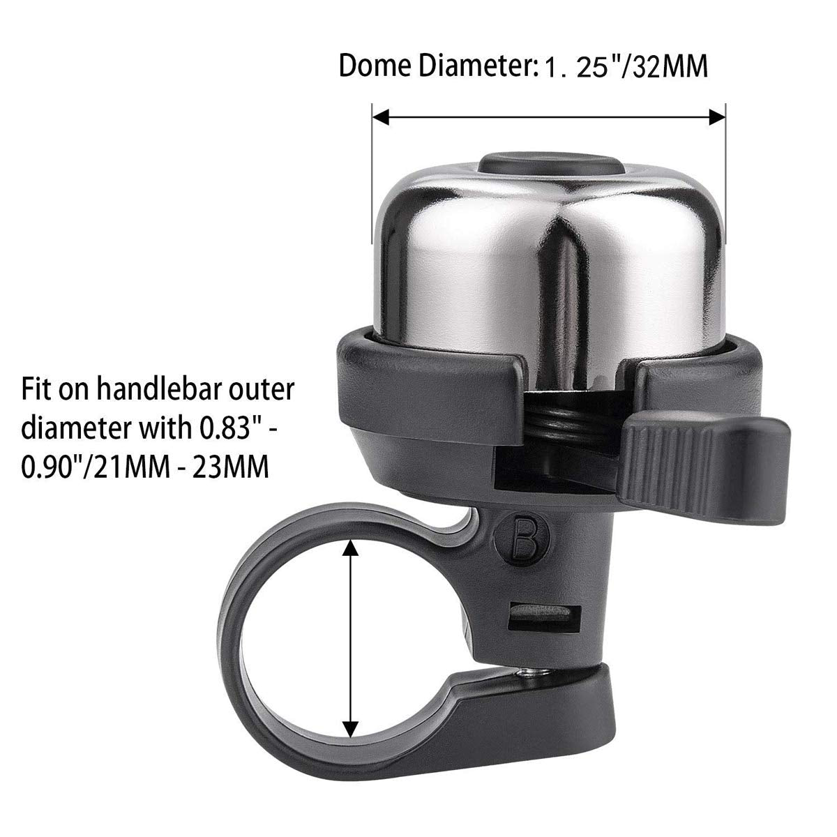 Emoly - Juego de 2 Campanas de latón para Bicicleta de montaña, Bicicleta de Carretera, Accesorios para Bicicleta de montaña, Accesorios para Bicicleta de Carretera (Nuevo, Plateado)