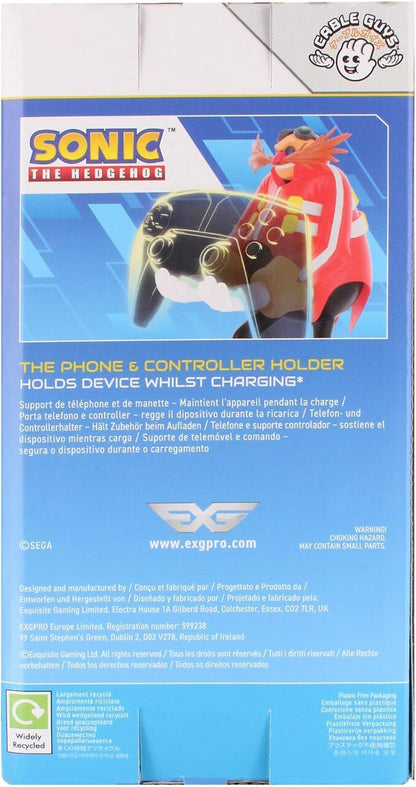 Exquisito Juego: Sonic The Hedgehog: Dr. Eggman - Driver Original y Soporte para teléfono, Soporte de Dispositivo Coleccionable, Figura Oficial