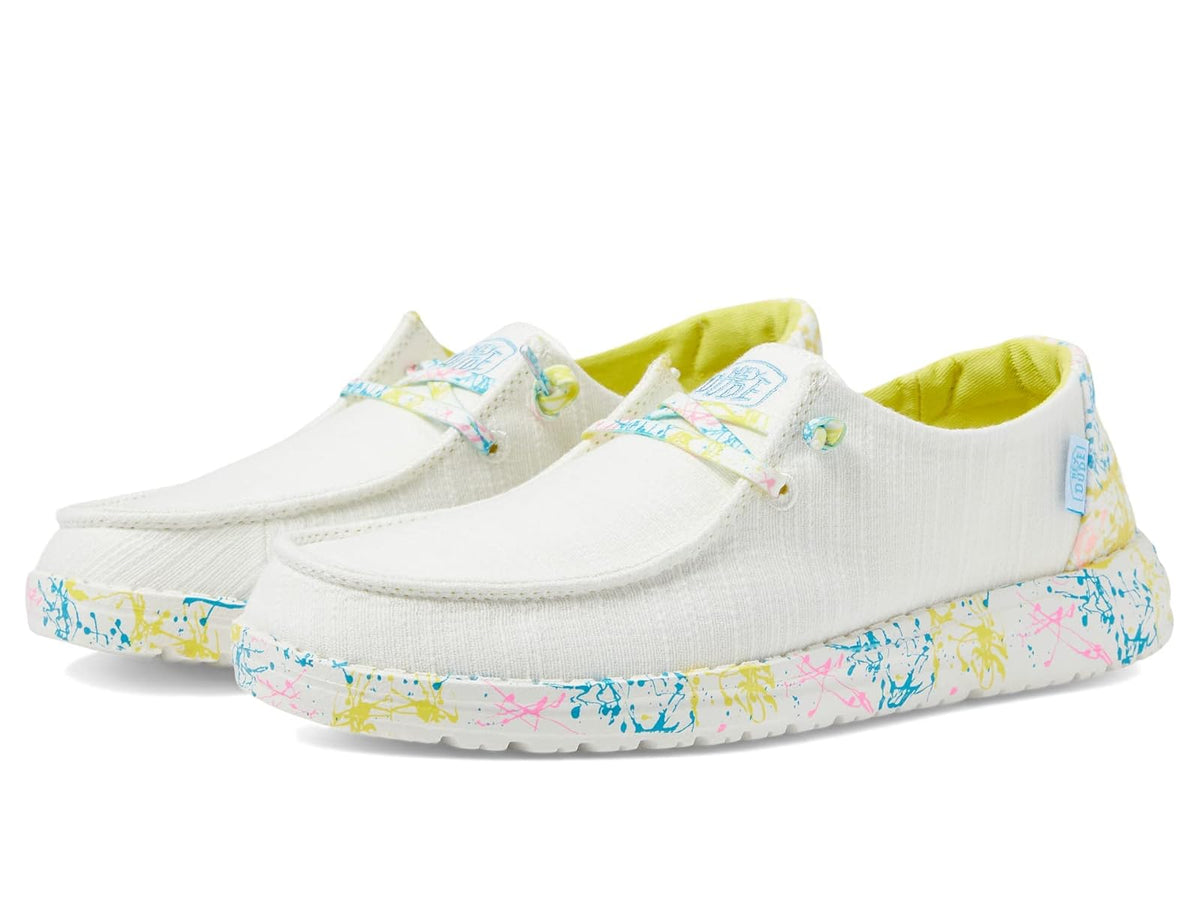 HEYDUDE Mujer Lexi Azul con Rayas | Mocasines Mujer | Zapatos sin Cordones para Mujer | Cómodo y Ligero