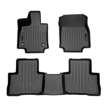 SMARTLINER - Juego de Alfombrillas de Piso de 2 Filas, Color Negro para Toyota Venza 2021