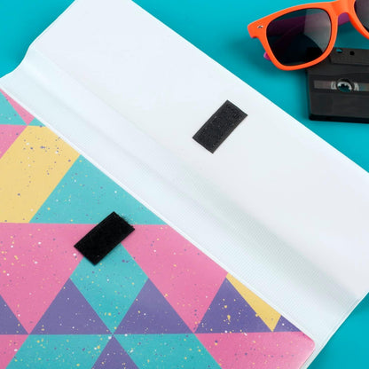 Mead Trapper Keeper - Carpeta de 1" con 2 Folders y Cierre de Velcro. Diseño Vector Glow. 260038FN-ECM