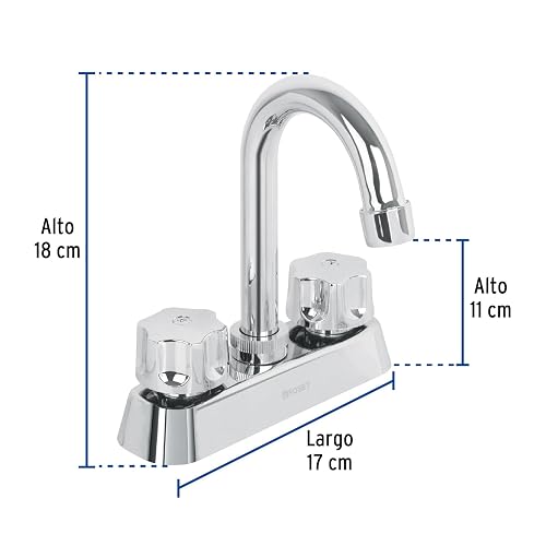 Foset Basic MP-060, Mezcladora plástica para lavabo, cuello tipo bar, Basic