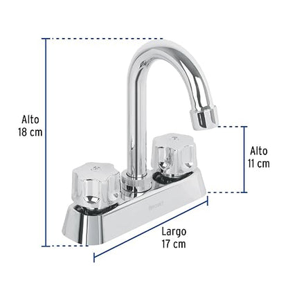 Foset Basic MP-060, Mezcladora plástica para lavabo, cuello tipo bar, Basic