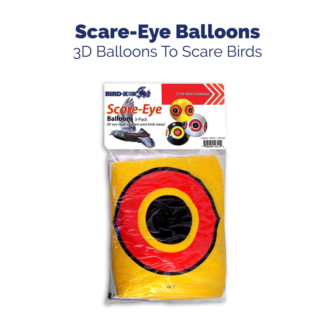 Bird-X Scare-Eye® Bird Repellent Predator Eyes Balloons, Pack of 3