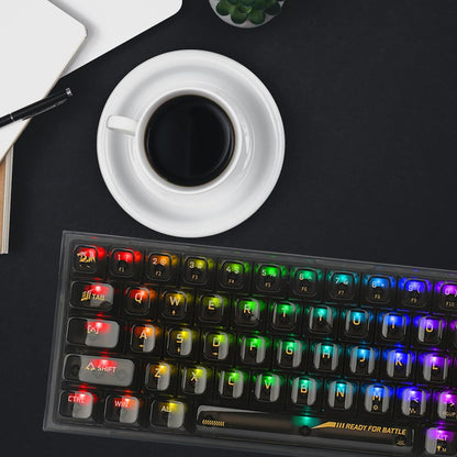 Redragon K617 SE 60% Teclado para Juegos RGB con Cable, Teclado mecánico Compacto y Transparente de 61 Teclas con Placa translúcida, Interruptor Lineal Personalizado, Compatible con Driver