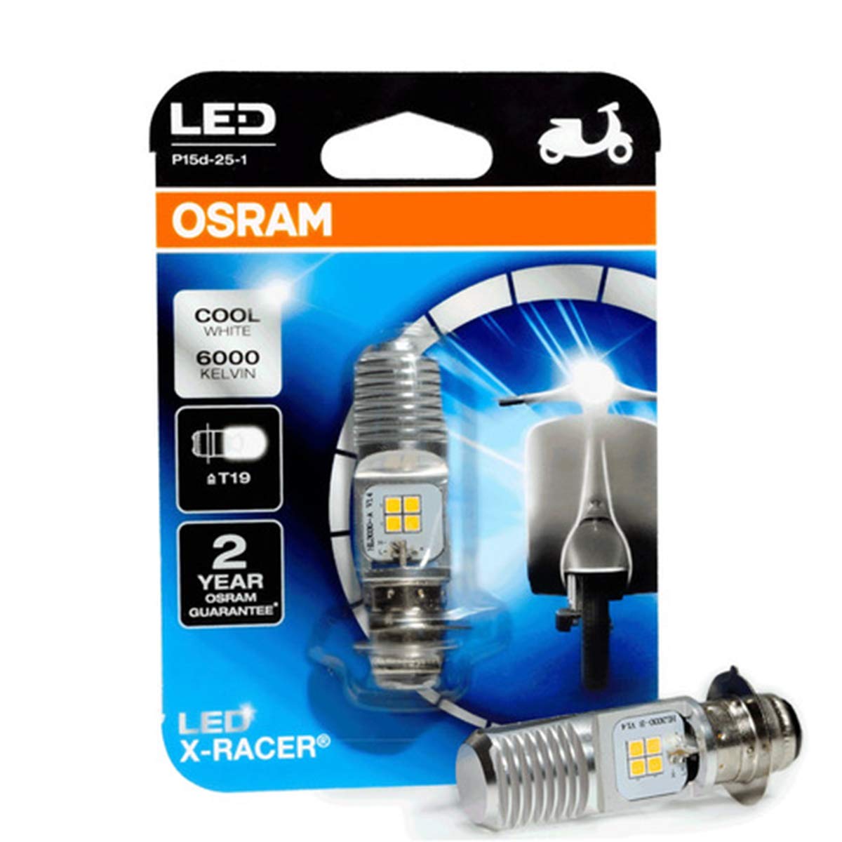 OSRAM Foco LED Principal T19-5/6 W para Moto, P15D-25-1
