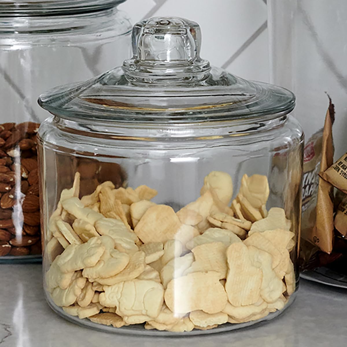 Anchor Hocking Heritage Hill Glass 0.5 Gallon Storage Jar, Set of 2