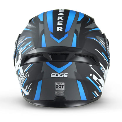 Edge Helmets Boss SkyBreaker Casco Moto Abatible, para Hombre, Certificado Dot, XX-Grande, Azul