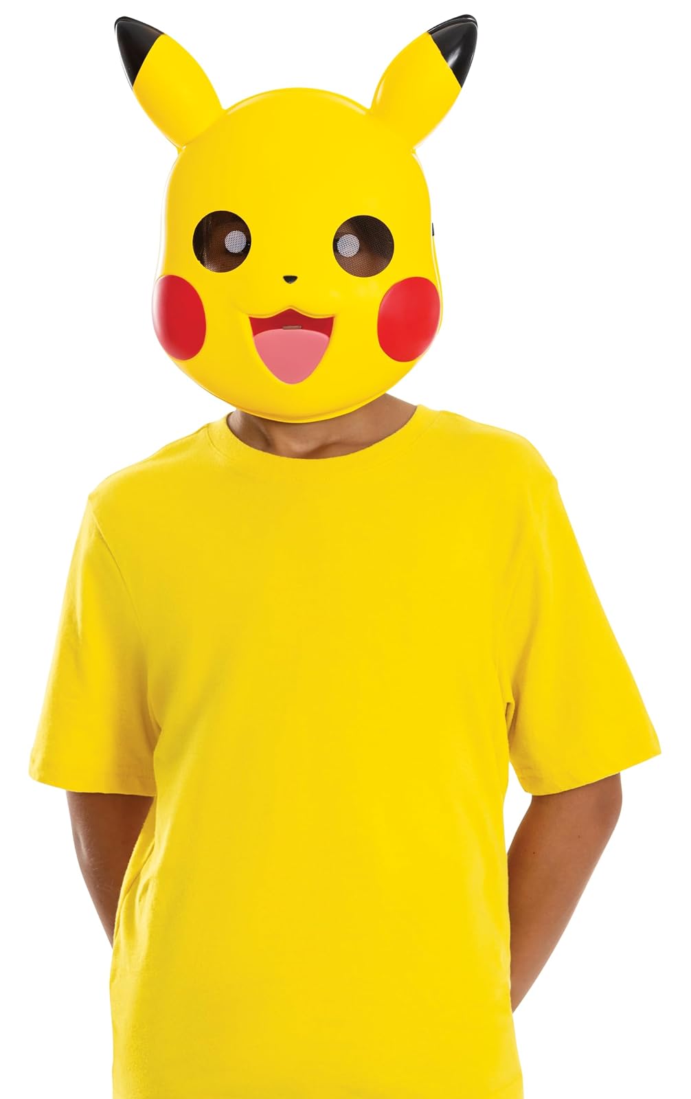 DISGUISE Accesorio Oficial Nintendo, Mascara de Pikachu, Unitalla, Pokémon | Inspirada en Pokémon, ajustable, plástico, mejillas rojas, orejas negras, adultos, niños, disfraz, cosplay