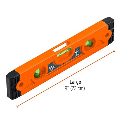 Truper NT-9 Nivel torpedo magnético 9" cuerpo plástico ABS, color, pack of/paquete de 1