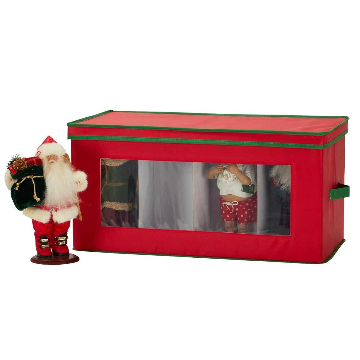 Household Essentials 554RED Figurine Holiday Vision Storage Box Chest, 8-Piece