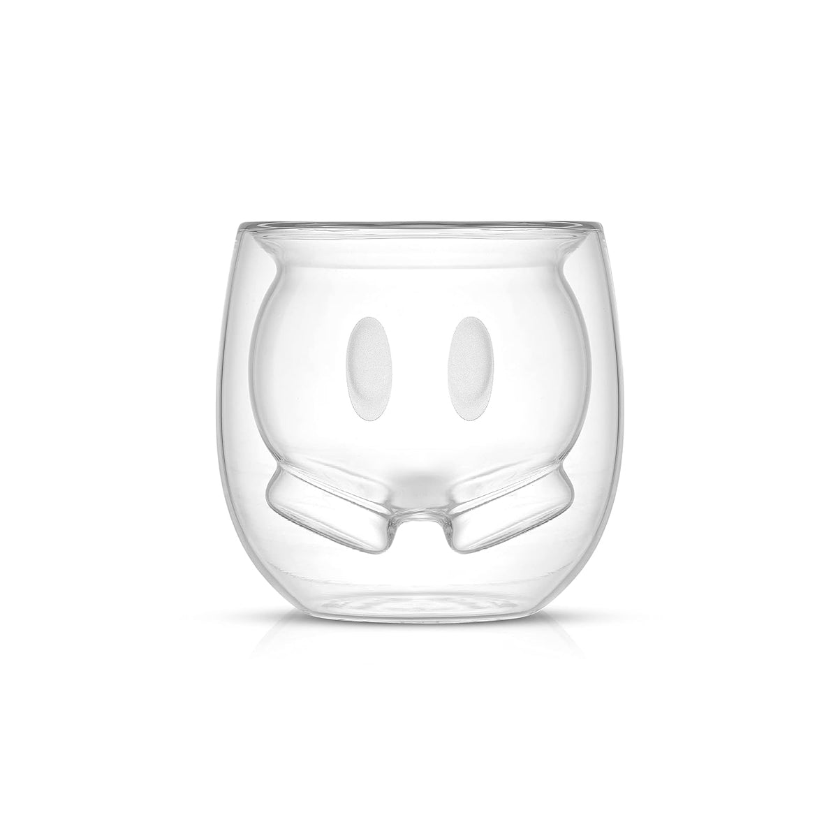 JoyJolt Mickey Pants and Minnie Skirt 3D - Juego de 2 tazas de café de vidrio de doble pared de 7.4 onzas, tazas de café de Disney, espresso y tazas de té, colección de vasos de doble pared, regalos