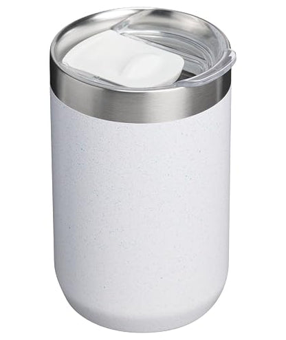 STANLEY Everyday Camp Cup de 12 onzas, tapa para beber, taza para café, té y bebidas, acero inoxidable aislado, sin BPA, espolvorear