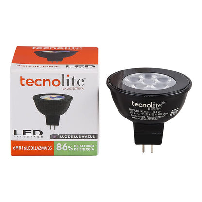 Tecnolite FOCO MR16 LED 6 W | LUZ DE LUNA AZUL | BASE GX5.3