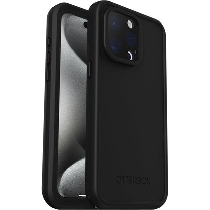 OtterBox - Funda Impermeable para iPhone 15 Pro MAX (Solamente) Serie FRĒ con MagSafe (diseñada por LifeProof), Color Negro, Impermeable, 60% plástico Reciclado, Elegante y Elegante