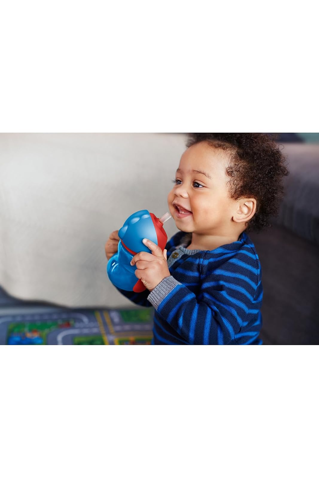 Philips Avent Vasito con Popote Flexible 7 oz Azul | Facilita la transición al vaso | Ayuda al desarrollo oral saludable | Popote flexible antigoteo | 1 pz | SCF796/01
