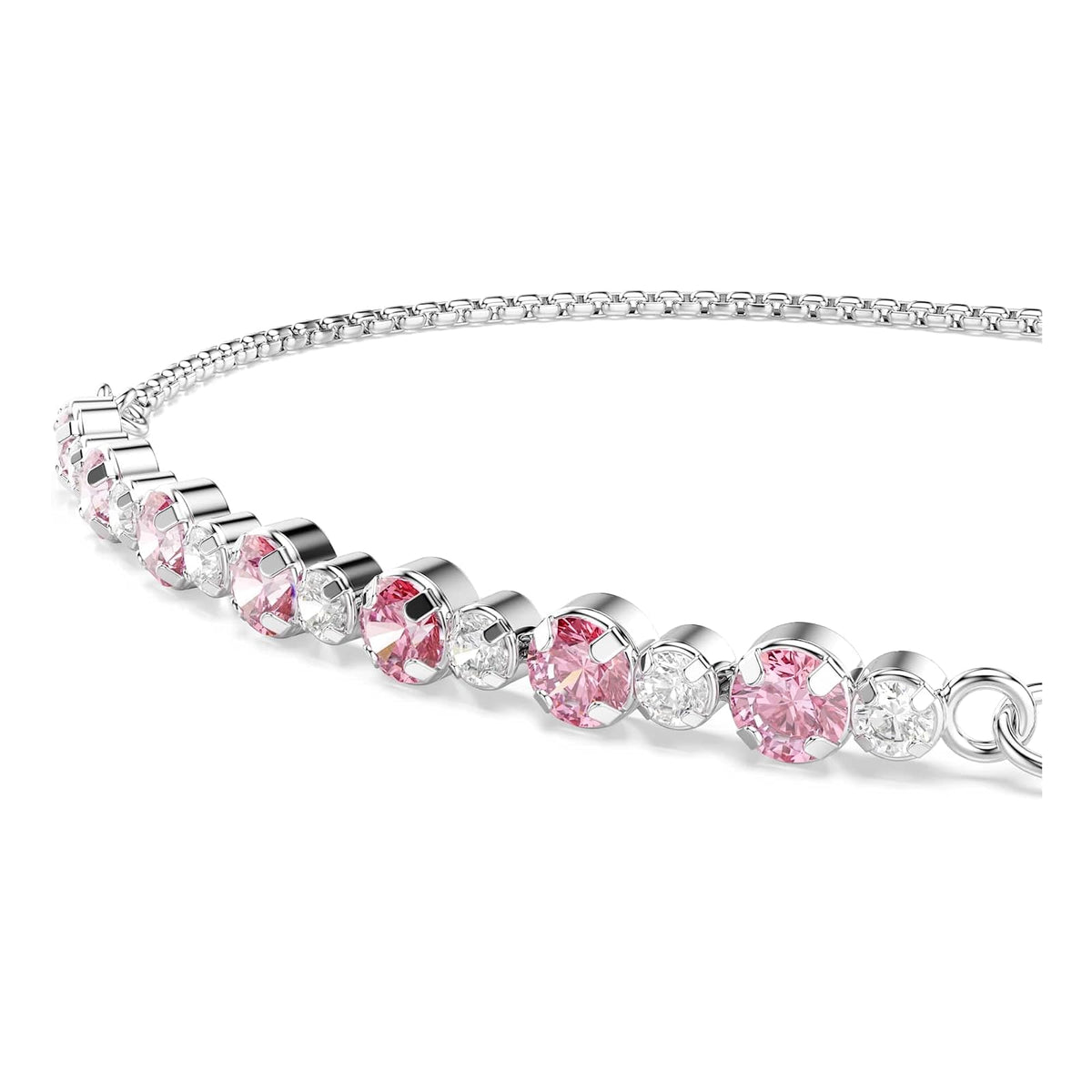 Pulsera Matrix, Talla redonda, Rosa, Acabado en rodio