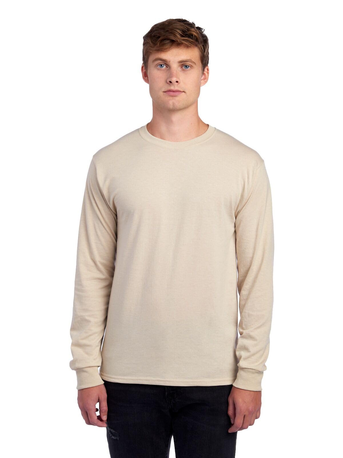 Jerzees Men's Dri-Power Cotton Blend Long Sleeve Tees, Moisture Wicking, Odor Protection, UPF 30+, Sizes S-3x