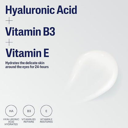 Cetaphil - Crema hidratante en gel para ojos con ácido hialurónico, diseñada para hidratar, iluminar y suavizar profundamente la zona debajo de los ojos, para todo tipo de piel, hipoalergénica y adecuada para pieles sensibles, 0,5 onzas líquidas Oz