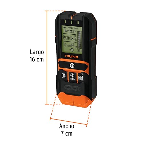Truper DEMA-12, Detector de materiales detrás de muros profundidad máxima 12 cm
