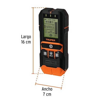 Truper DEMA-12, Detector de materiales detrás de muros profundidad máxima 12 cm