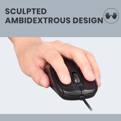Perixx PERIMICE-209C - Mouse óptico con Cable USB Tipo C - Cable de 5.9 pies - 1000 dpi - Negro, (11994)