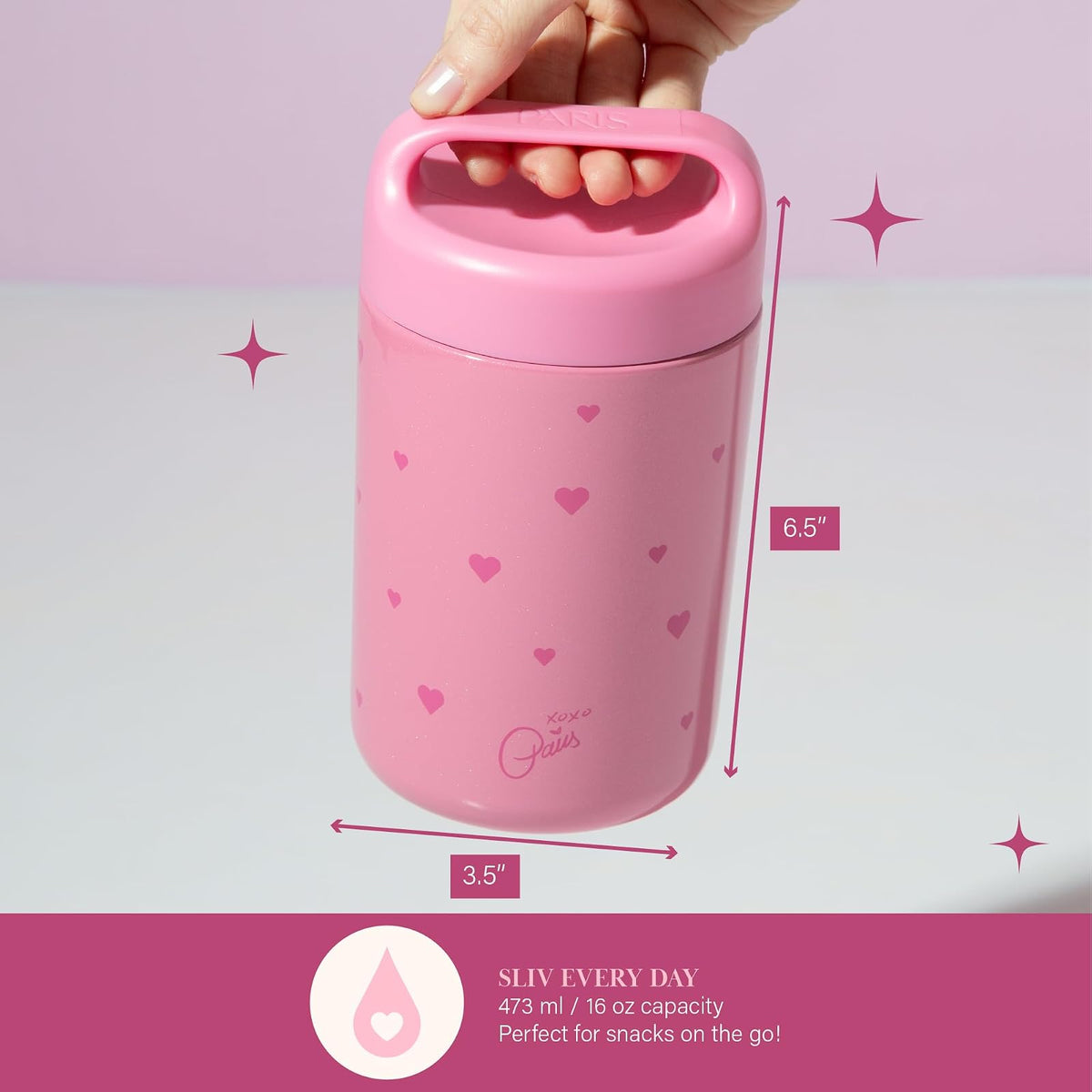 Paris Hilton PH - Calcomanías aisladas para alimentos de 16 onzas, color rosa, 16 onzas