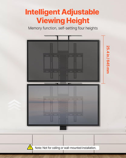 VEVOR Soporte de TV Motorizado, con Carga Máxima de 60 kg, Soporte de TV Eléctrico Vertical con Control Remoto, para Televisores de 32 a 55/32 a 50 Pulgadas, 485 x 175 x (600-1535) mm