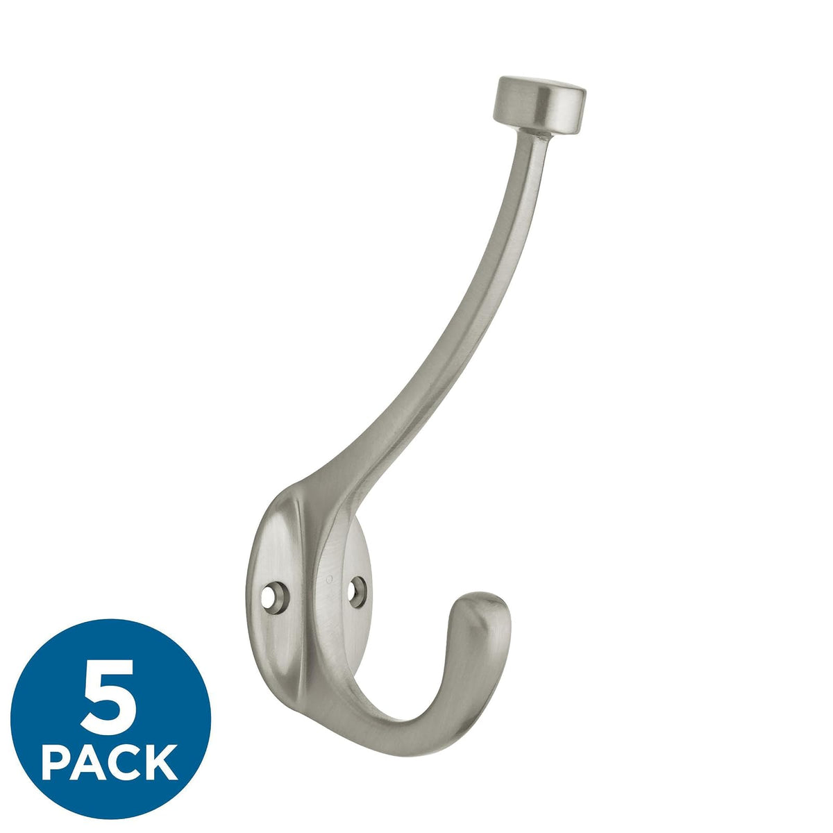 Franklin Brass B34865K-NIC-C - Ganchos de pared para chamarra y sombrero en níquel (paquete de 5)