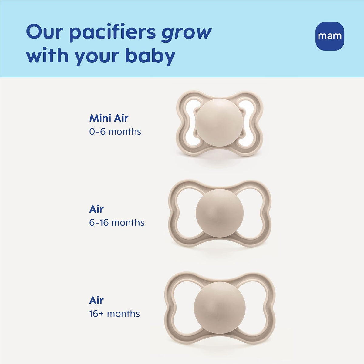 MAM Chupón de 0 a 6 meses, paquete variado, sin BPA, pezón de silicona | 1 original, 1 original brilla en la oscuridad, 1 aire, desarrollado con expertos médicos, fabricado en Europa