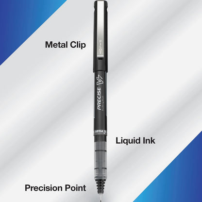 Pilot Precise V7 - Bolígrafos de tinta líquida con tapa, bolígrafos de tinta de punta fina de 0,7 mm, bolígrafos de colores, edición limitada, colores surtidos, paquete de 9, ideales para la escuela