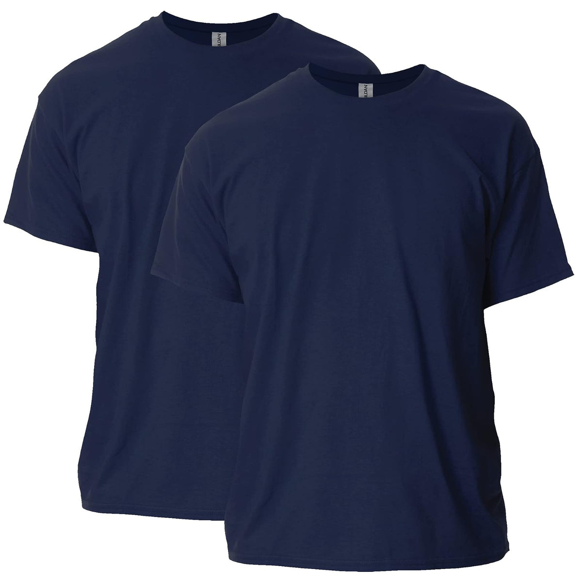Gildan Playera Ultra Cotton G2000 Multipack para Hombre, Ajuste Clásico - Azul marino (paquete de 2) - 4XL