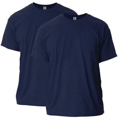Gildan Playera Ultra Cotton G2000 Multipack para Hombre, Ajuste Clásico - Azul marino (paquete de 2) - 4XL