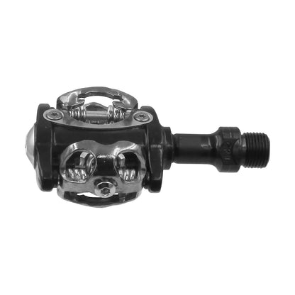 Benotto Pedal MTB 9/16 de Contacto Compatible con Placas Shimano SPD Aluminio Negro/Cromo FPD-C52N (2 Piezas)