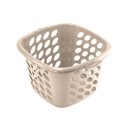 Guateplast Cestas Plásticas Cuadradas 22L Set de 3 | Beige, polipropileno virgen, sin BPA, apilables, agarradores laterales