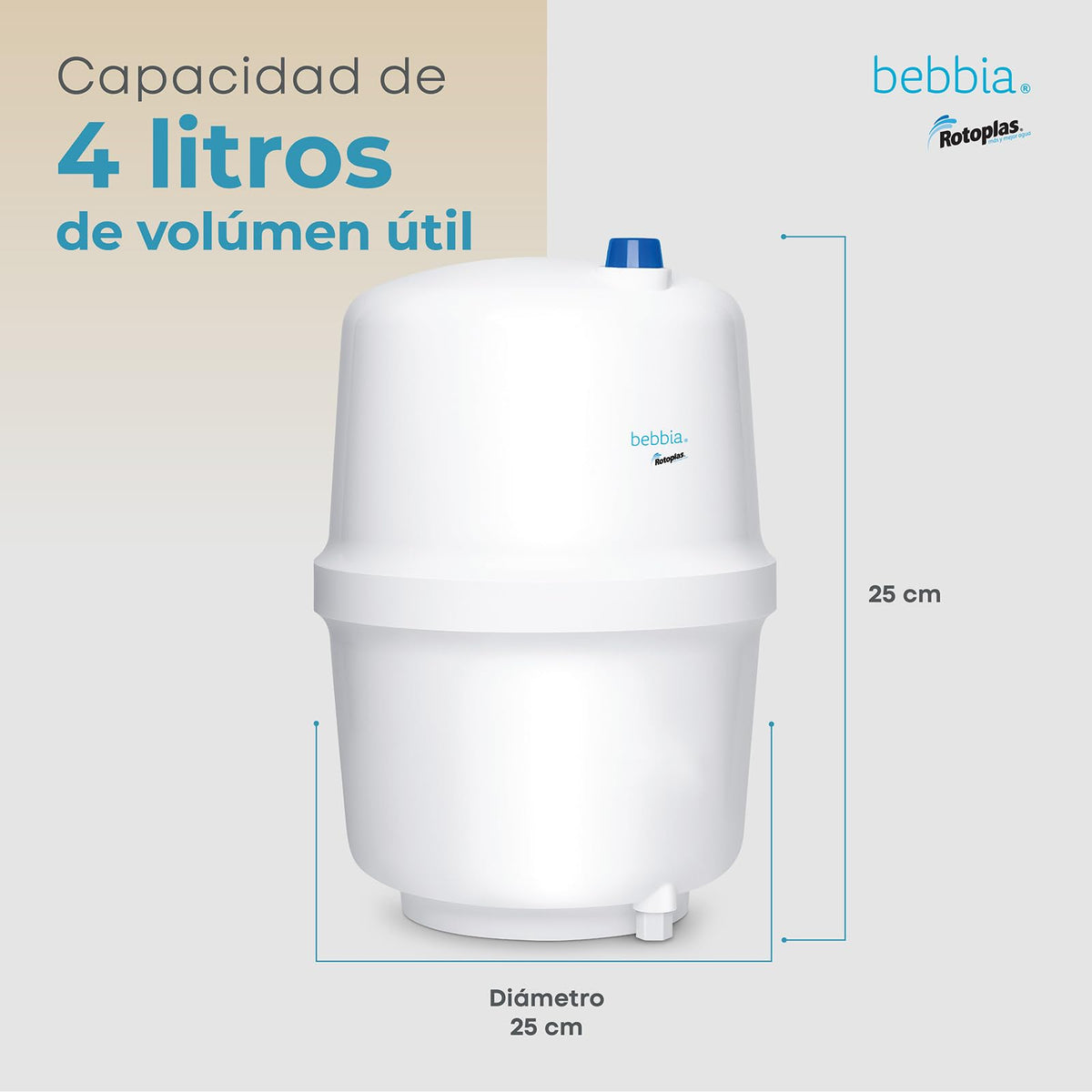Rotoplas Bebbia Tanque Hidroneumático de plástico