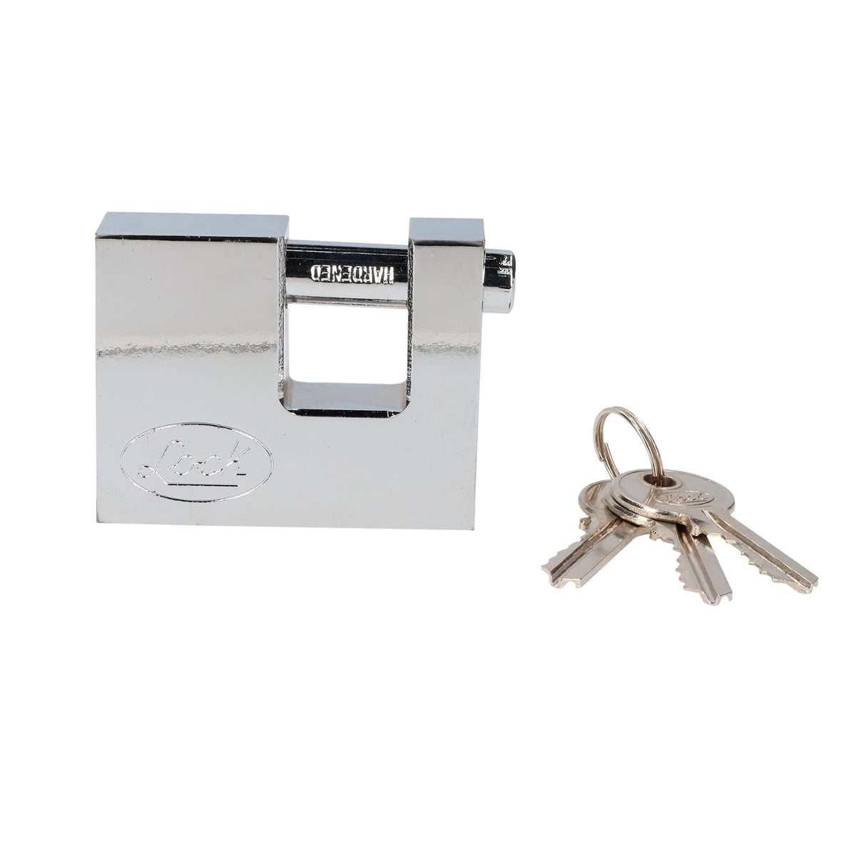 Lock L22C70ECSB Candado de acero para cortina metálica 70 mm, cromo satinado, llave estándar