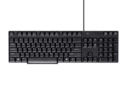 Monoprice Mono USB Keyboard - Black, Spill Resistant Membrane, Comfortable, Standard Layout - Workstream Collection