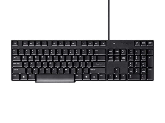 Monoprice Mono USB Keyboard - Black, Spill Resistant Membrane, Comfortable, Standard Layout - Workstream Collection
