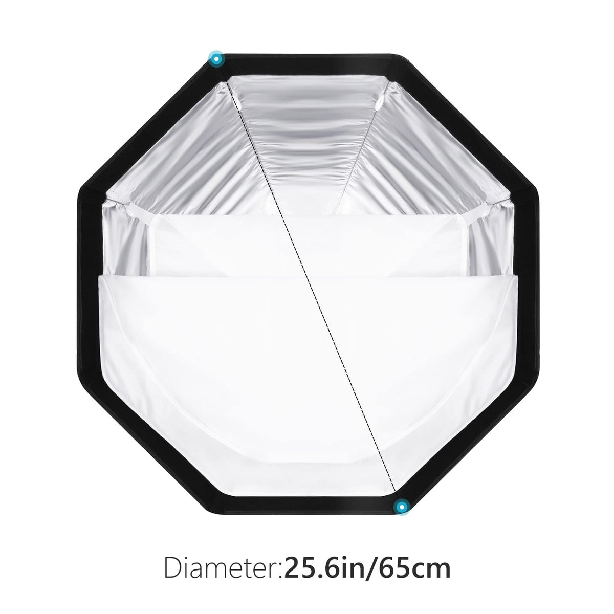 NEEWER Softbox Octogonal de 26''/65 cm de Liberación Rápida,con Soporte Tipo S,Bolsa de Transporte Compatible TT560 NW880 NW600 NW620 NW700 NW-670 750II y Q3 AD200Pro Flash Strobes-SF-RP26