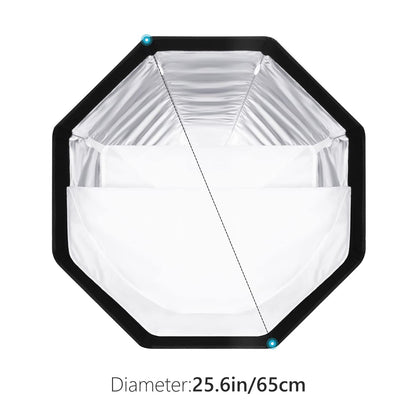 NEEWER Softbox Octogonal de 26''/65 cm de Liberación Rápida,con Soporte Tipo S,Bolsa de Transporte Compatible TT560 NW880 NW600 NW620 NW700 NW-670 750II y Q3 AD200Pro Flash Strobes-SF-RP26