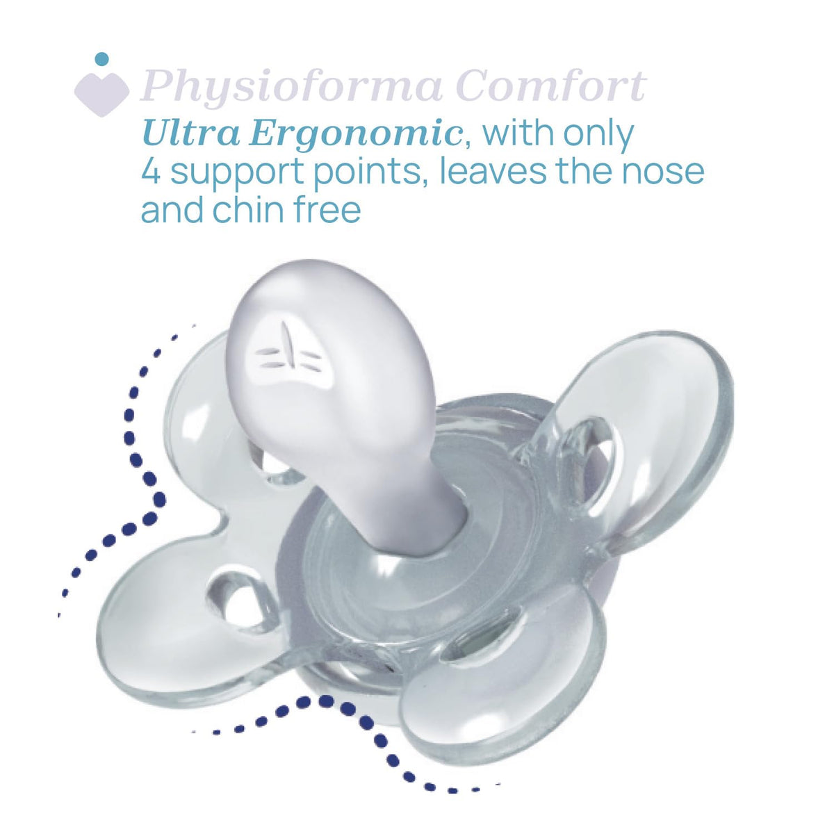 Chicco PhysioForma Comfort, Chupón 16-36 Meses, 2 Piezas, Chupones con Tetina de Silicona, Ayuda a la Respiración Fisiológica, Favorece el Desarrollo Correcto de la Boca, Colores Surtidos, Rosa Claro