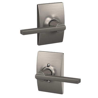 Schlage Latitude Manija para Puerta, Varios Acabados y Funciones - Níquel Satinado - Hall - Closet_Latitude - Pasaje