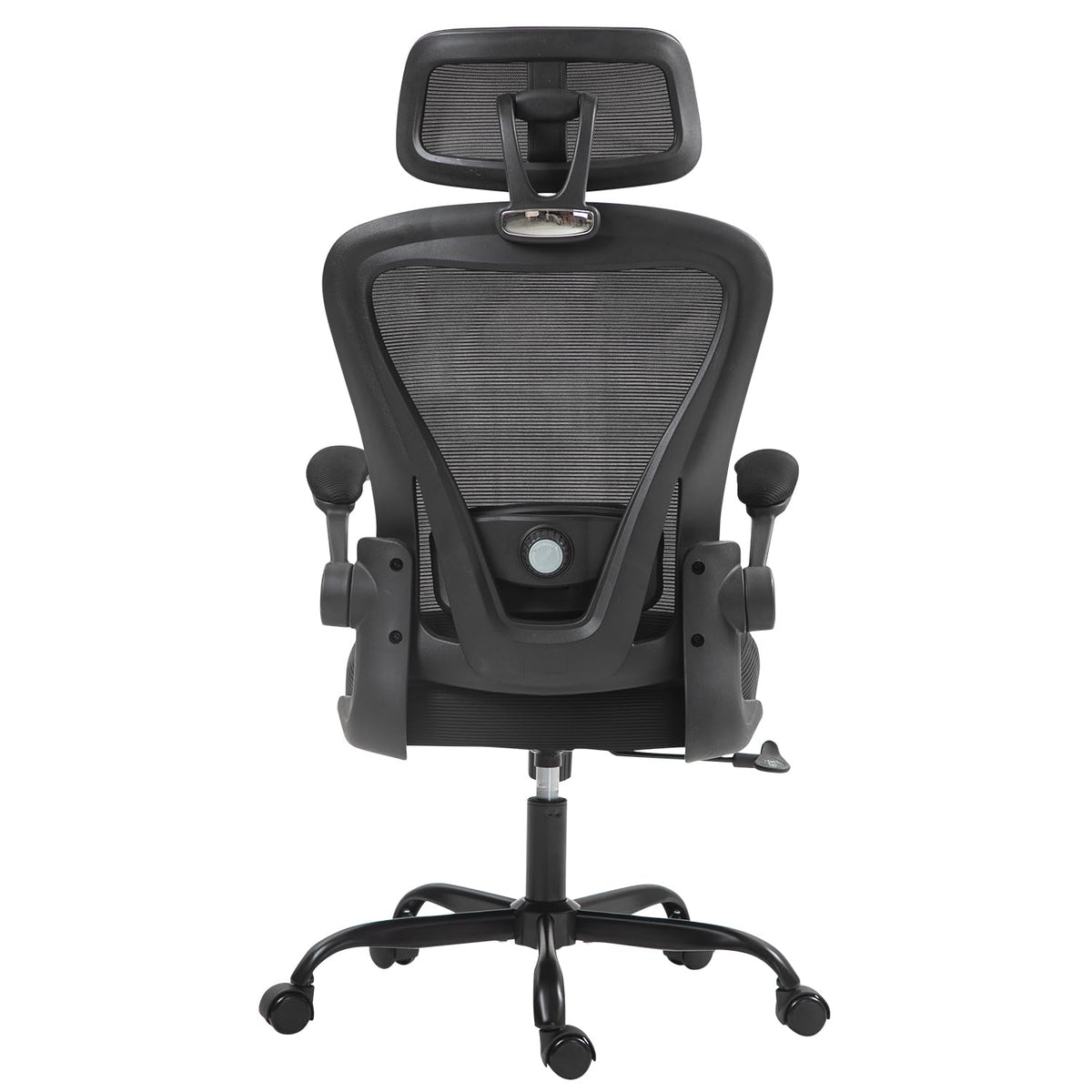 Cokos Silla de Oficina Ergonómica Giratoria Regulable con Reposabrazos Reposacabezas y Soporte Lumbar Apta para Oficinas y Salas de Estudio, Negro