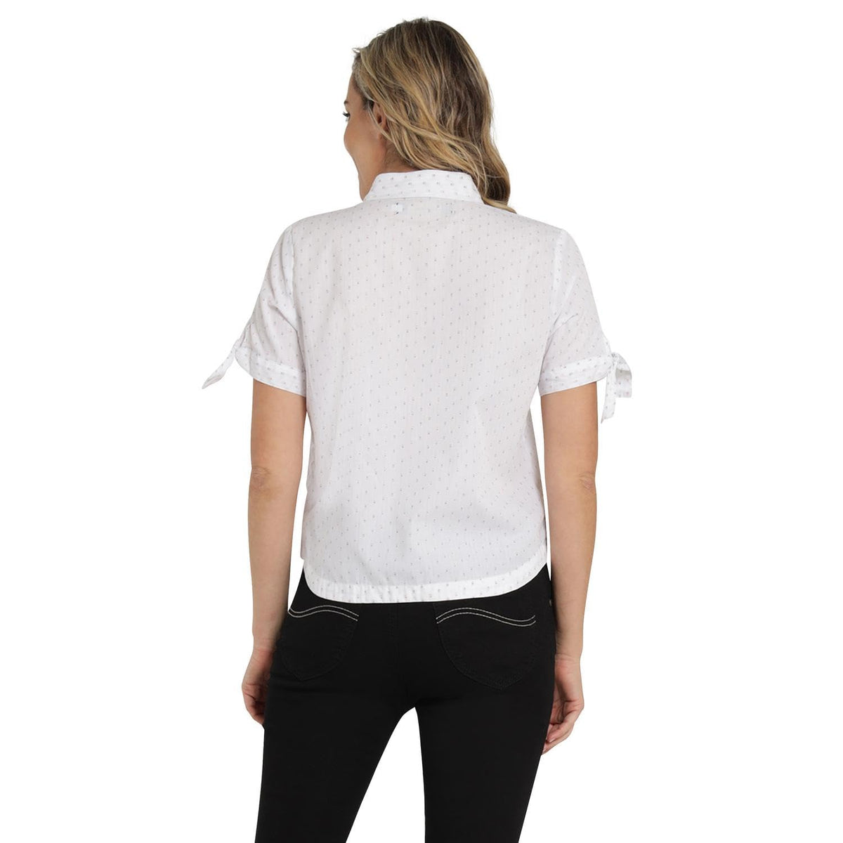 Lee Camisa Slim Fit de Algodón para Mujer, Blanco, CH